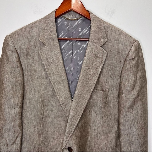 DOLCE & GABBANA Oatmeal Brown Heather Linen Notch Lapel Sport Coat Size 46 - Picture 2 of 16